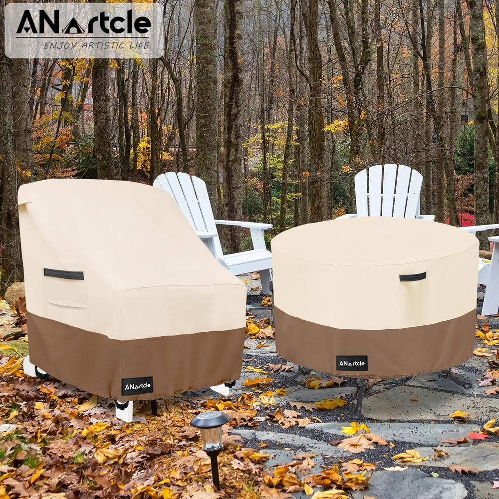 Padded handle of ANartcle round patio table cover for easy removal