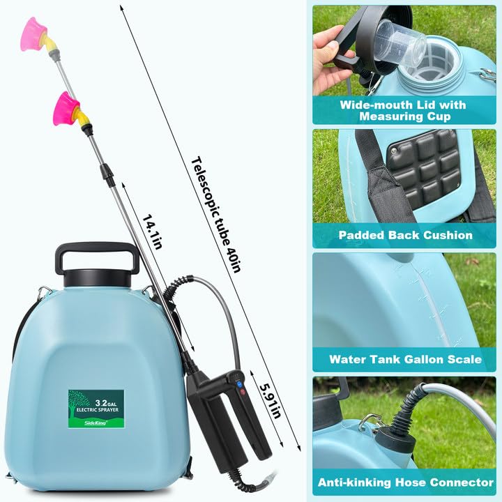 Padded shoulder straps of SideKing backpack sprayer