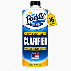 Paddle Hot Tub Clarifier 16 oz white bottle front view