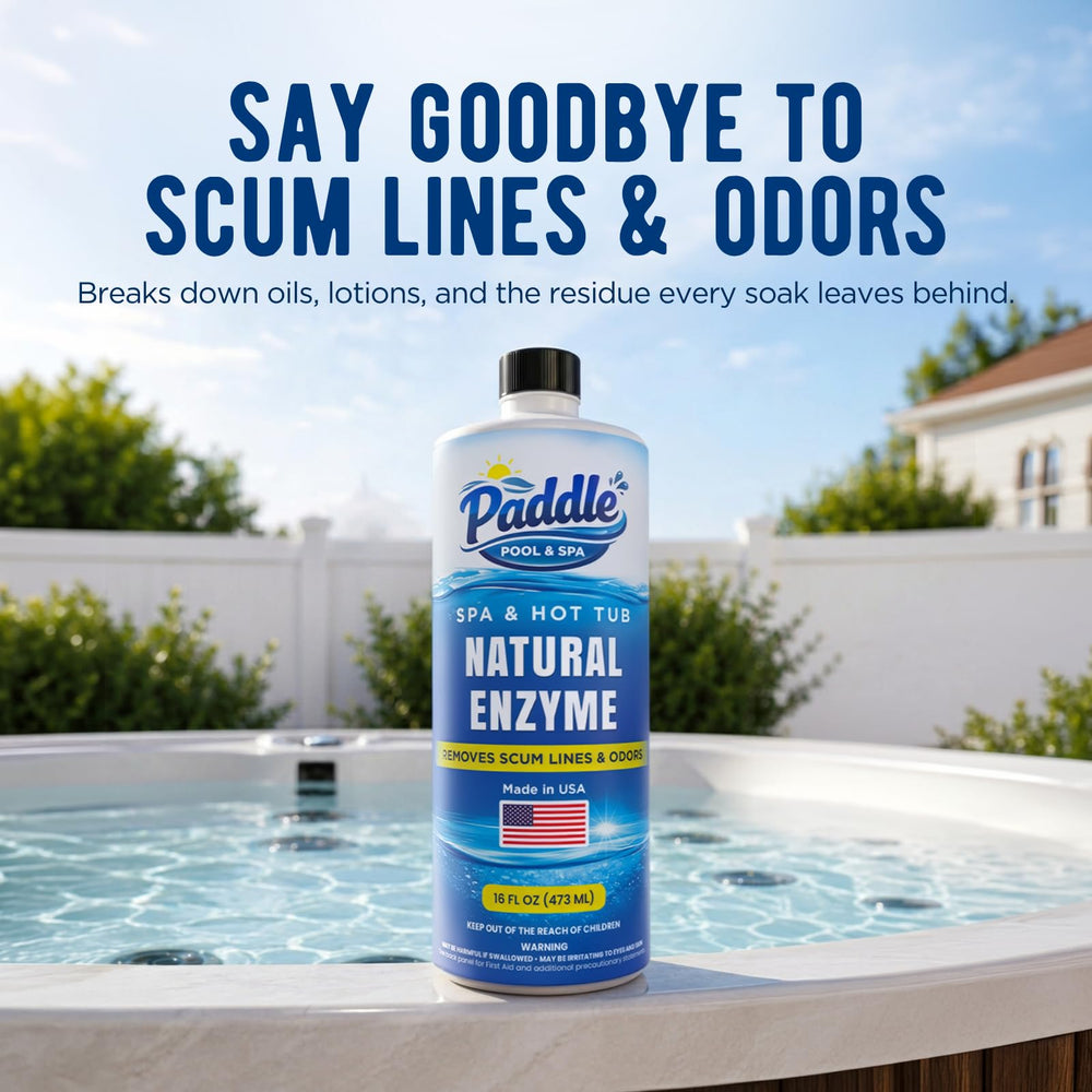 Paddle Hot Tub Enzyme 16 oz bottle side view