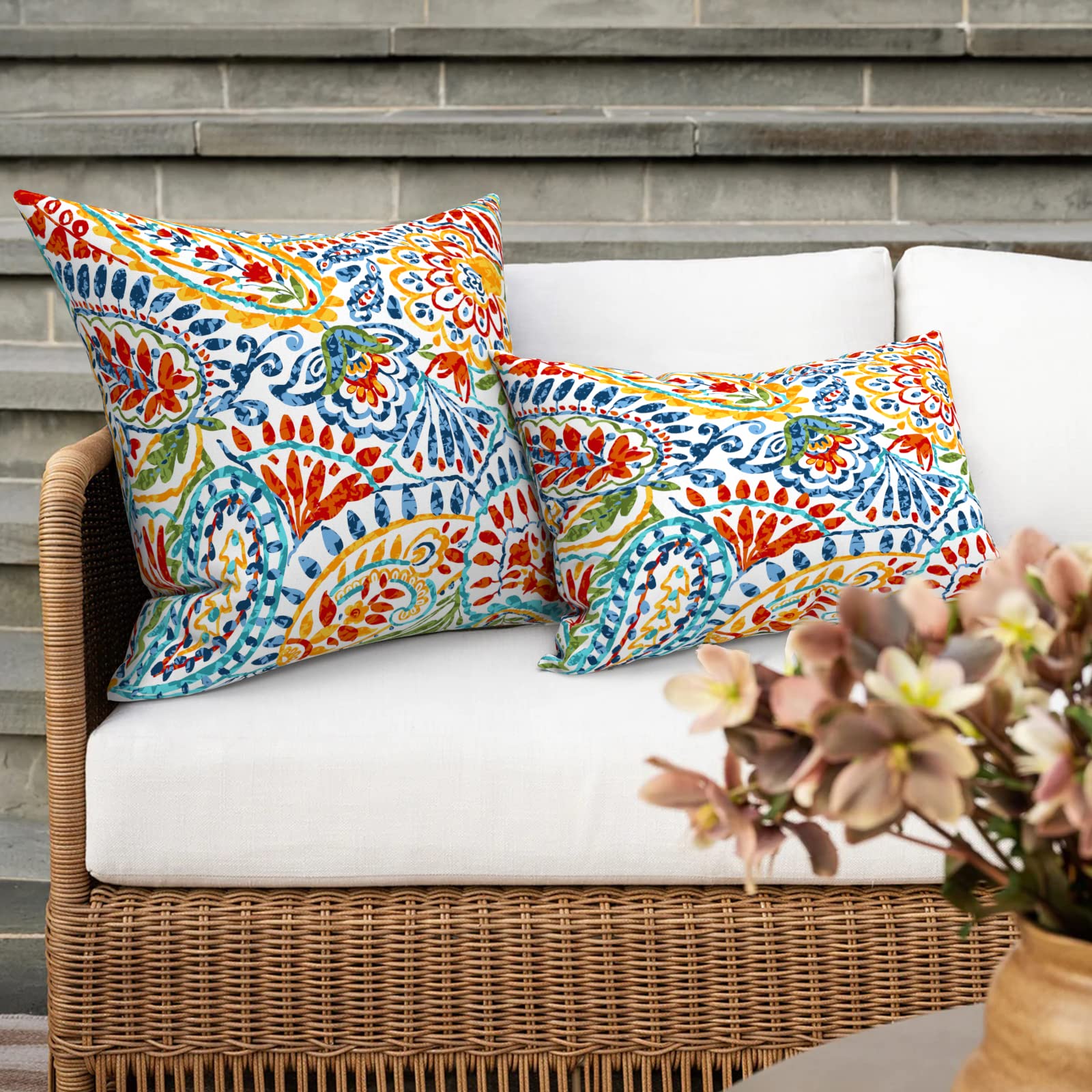 Paisley Multi pattern detail on Melody Elephant pillow cover