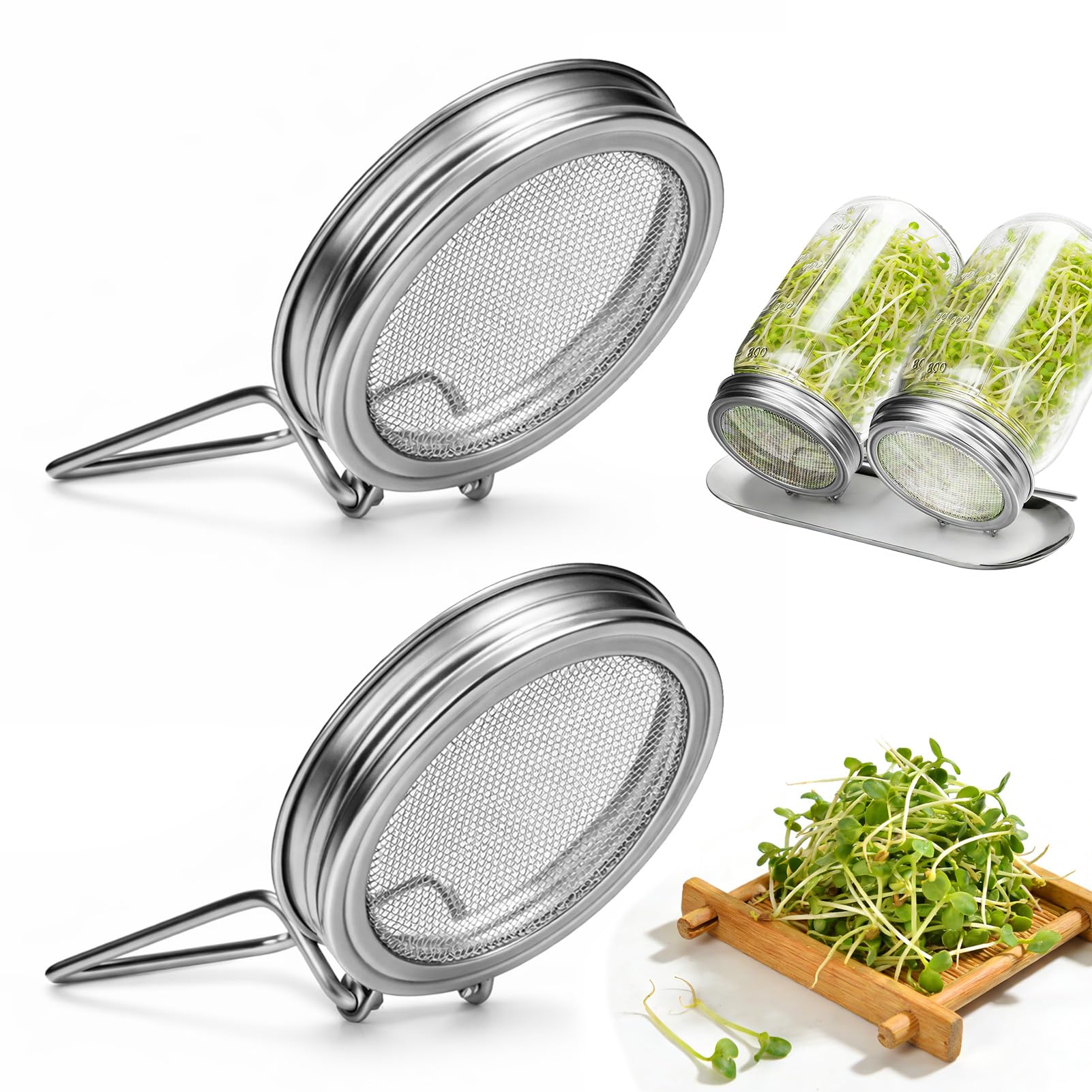 Palksky Sprouting Lid for Mason Jars front view