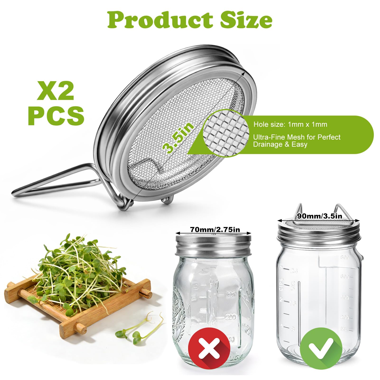 Palksky stainless steel sprouting lid with mesh holes