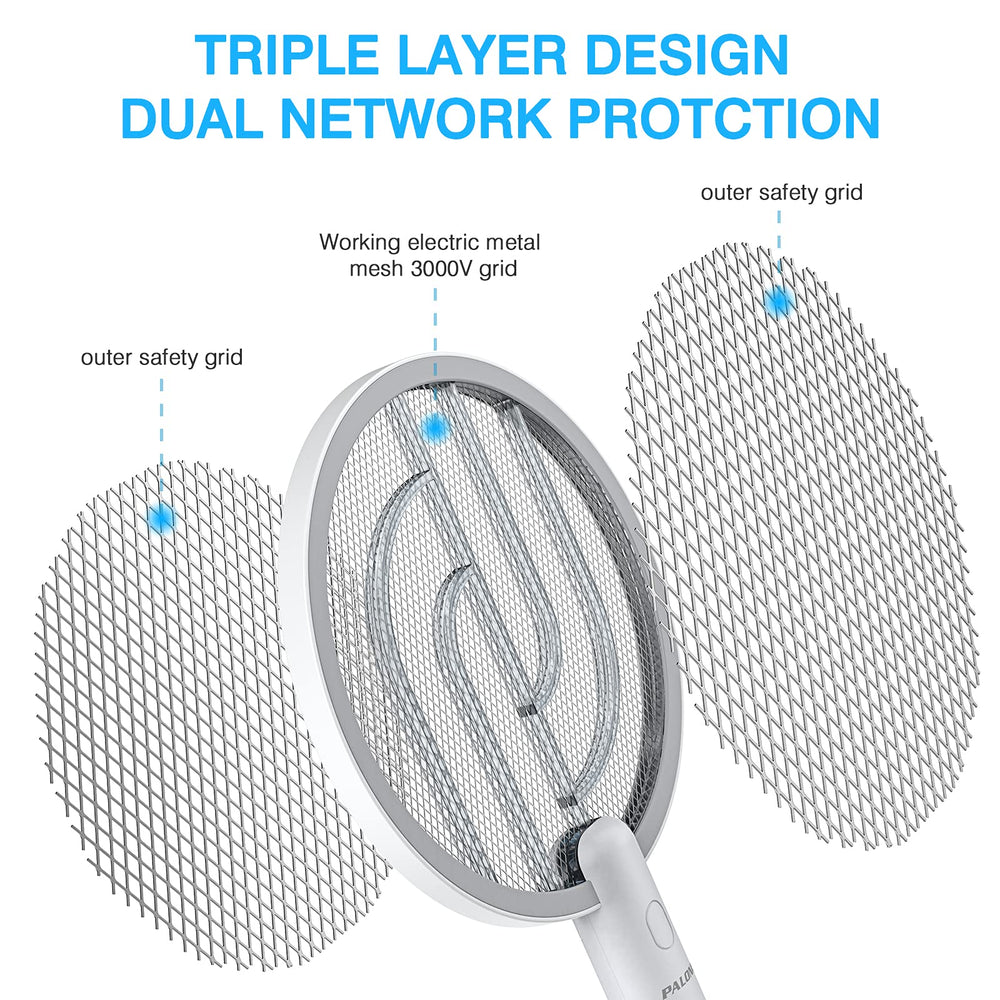 PALONE Electric Fly Swatter showing dual-mode operation switch