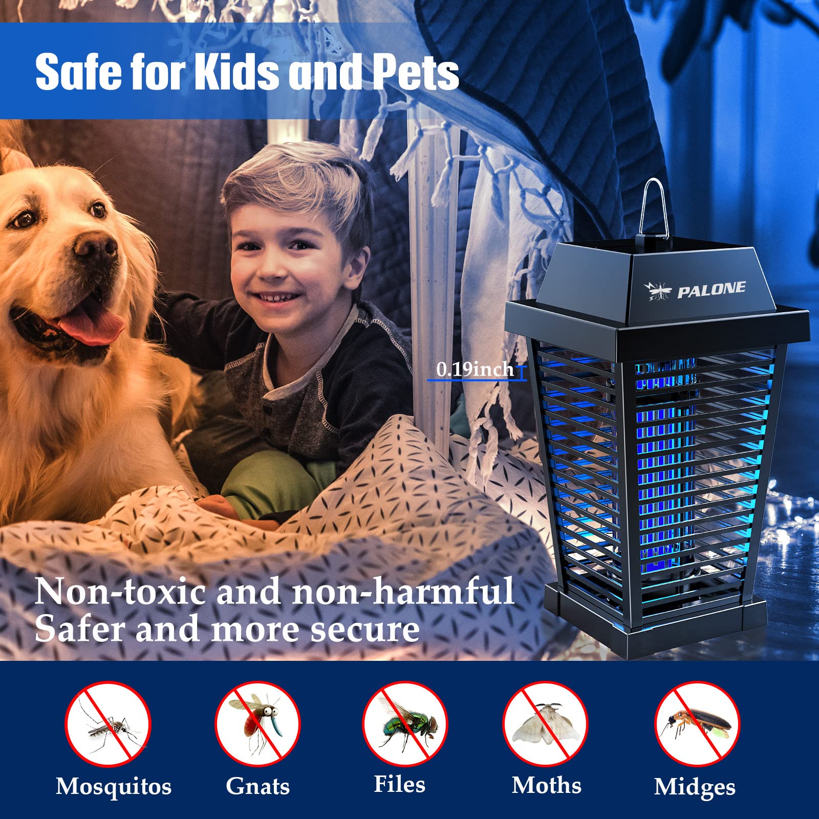 PALONE Solar Bug Zapper in a garden setting