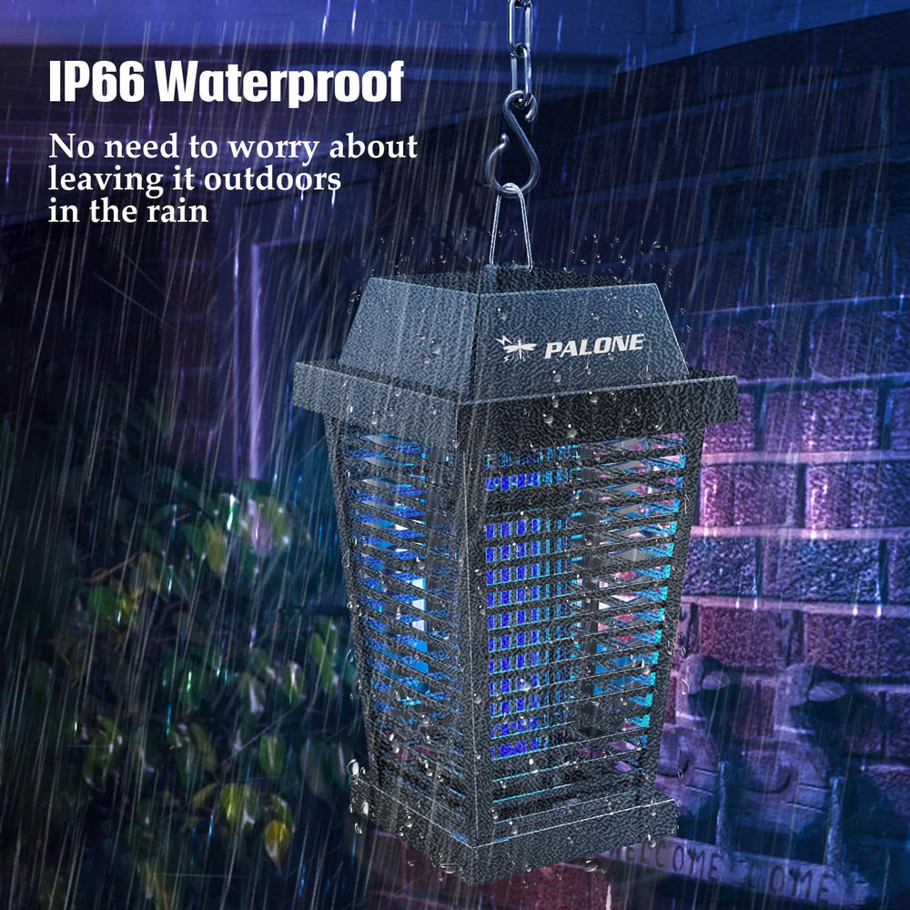 PALONE Solar Bug Zapper powered by solar panel outdoors