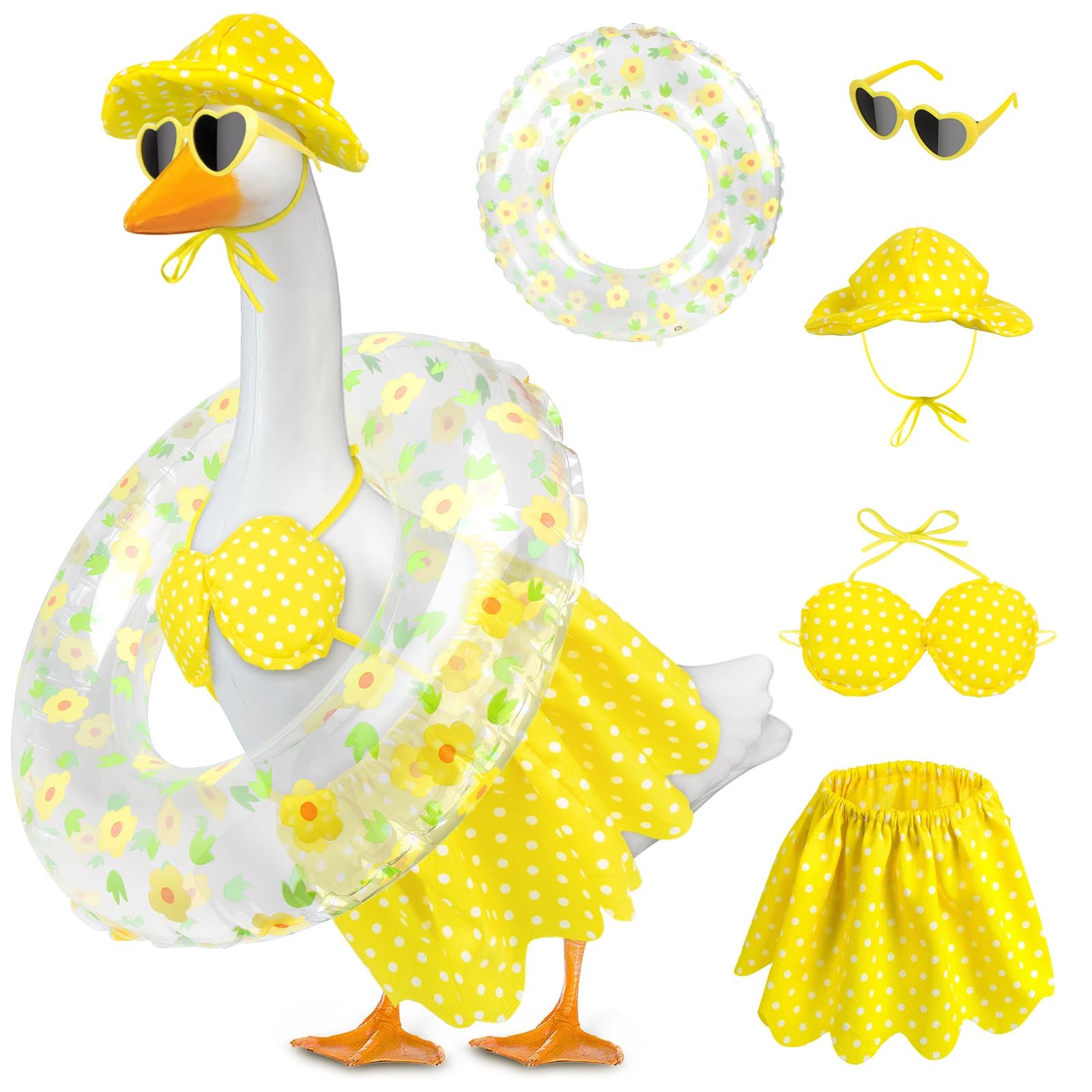PaLuQiYa Hawaiian Goose Outfit including bikini, hat, and sunglasses