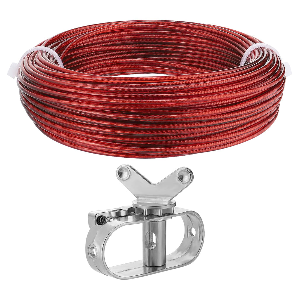 PAMASE 164ft pool cover cable and heavy-duty winch kit front view
