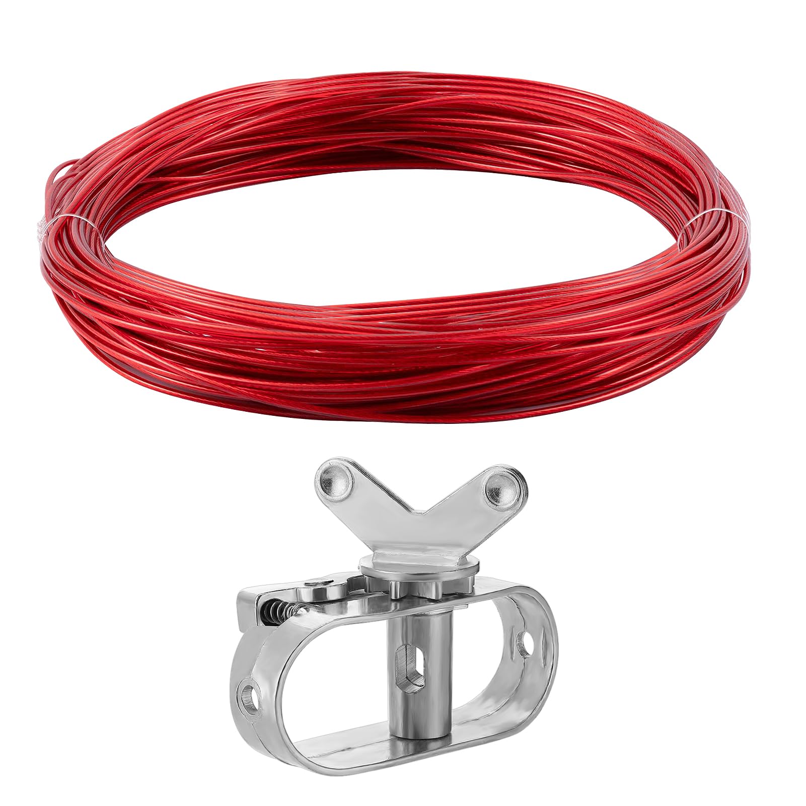 PAMASE Pool Cover Cable & Winch Kit 100ft with heavy-duty zinc alloy winch