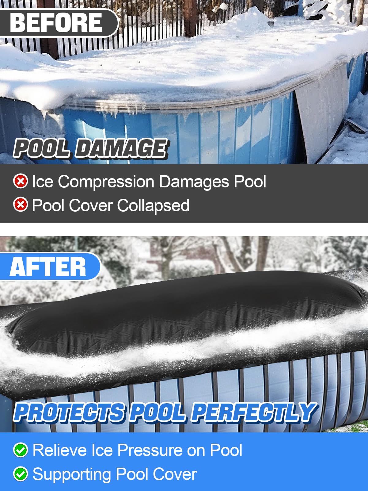 PAMASE pool pillow secured with fixing cord