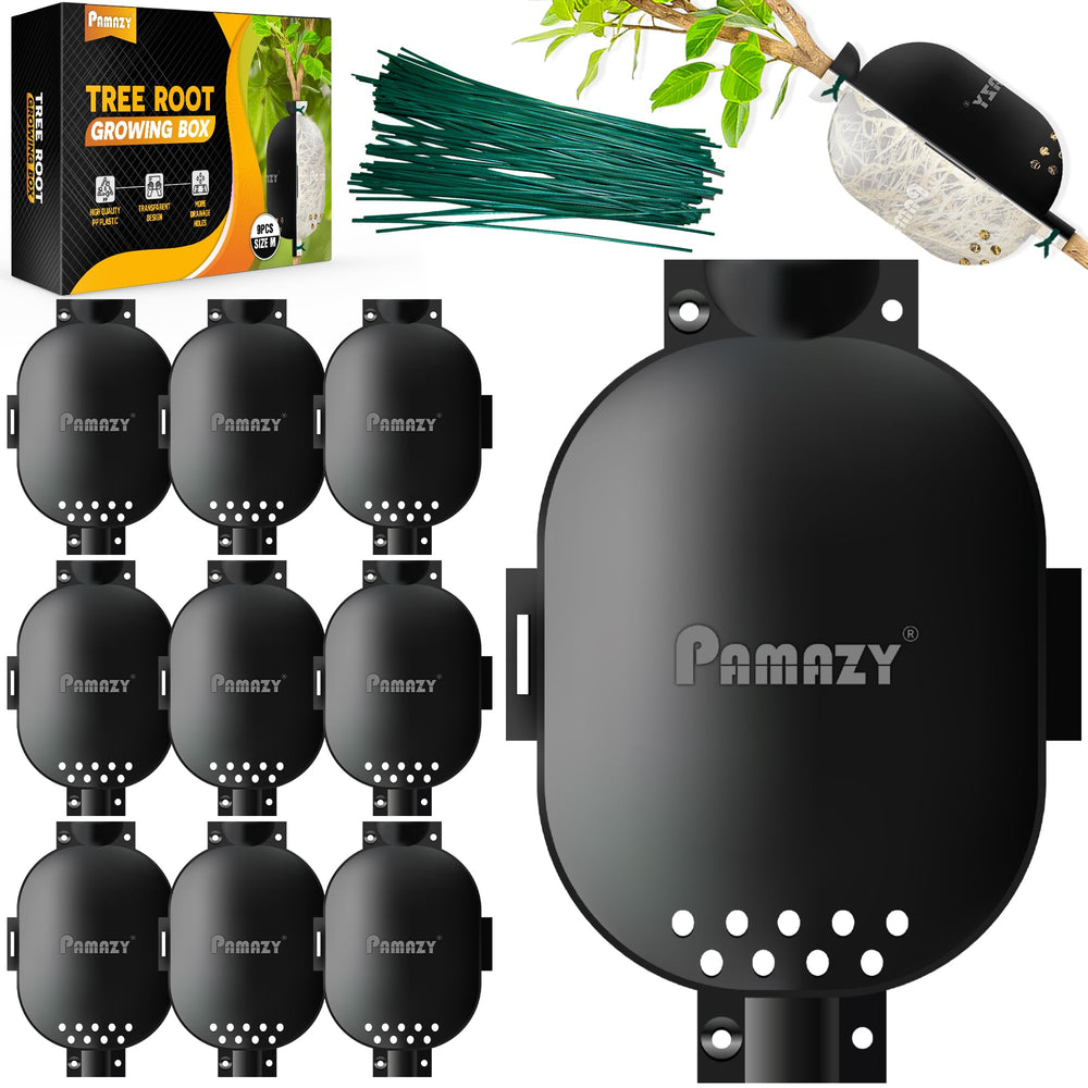 PAMAZY Tree Root Growing Box 9Pcs set with transparent design