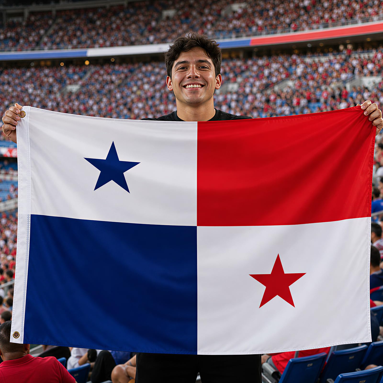 Panama flag folded neatly for storage