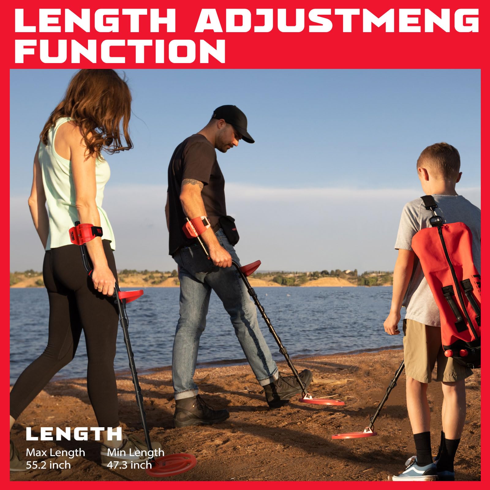 PANCKY Metal Detector adjustable length showing comfort features