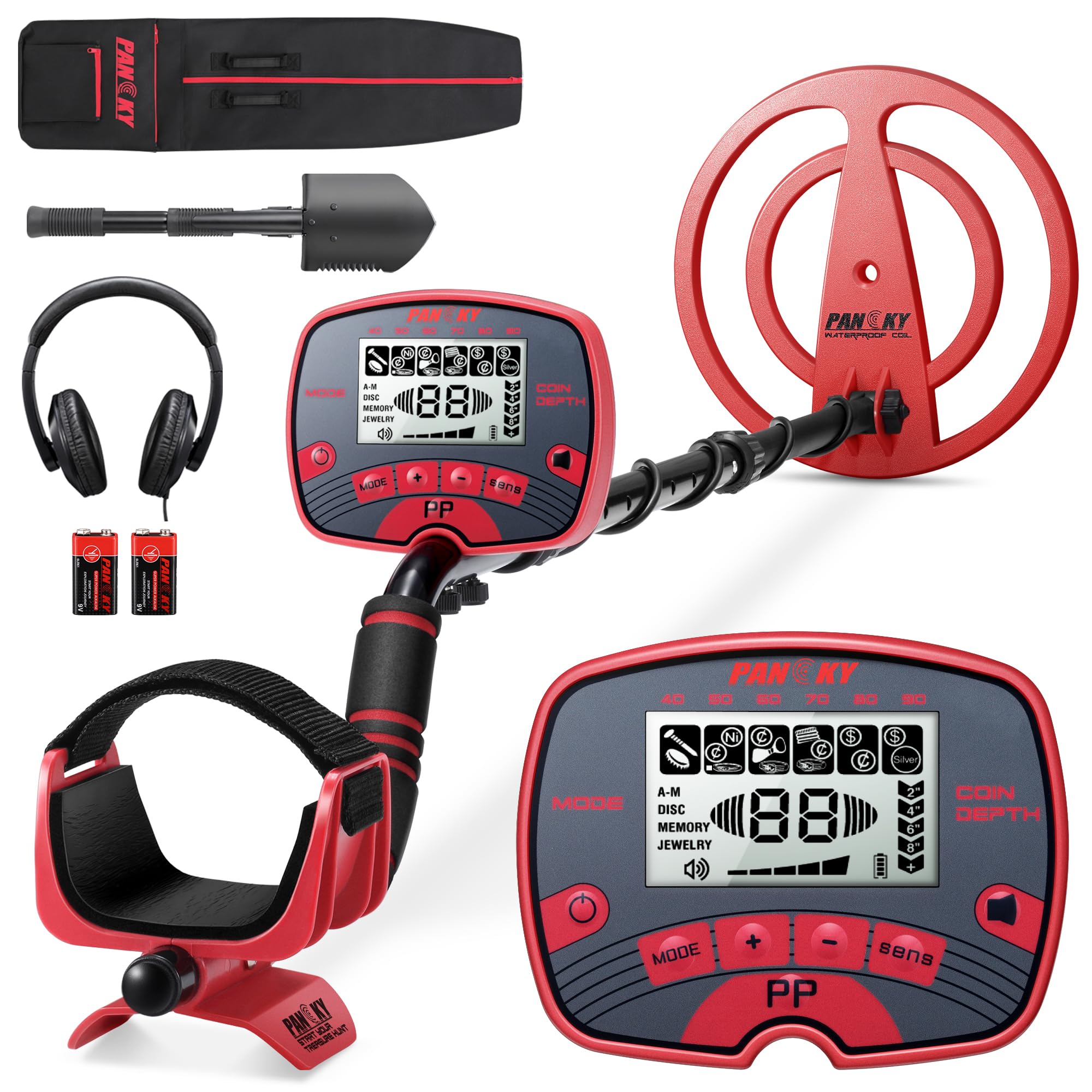 PANCKY Metal Detector front view with LCD display