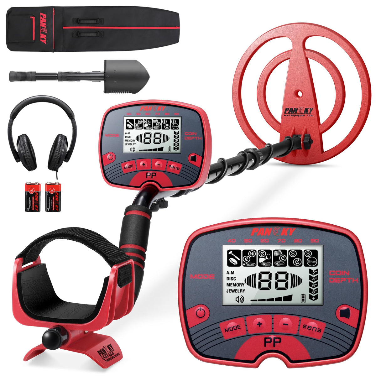 PANCKY Metal Detector front view with LCD display