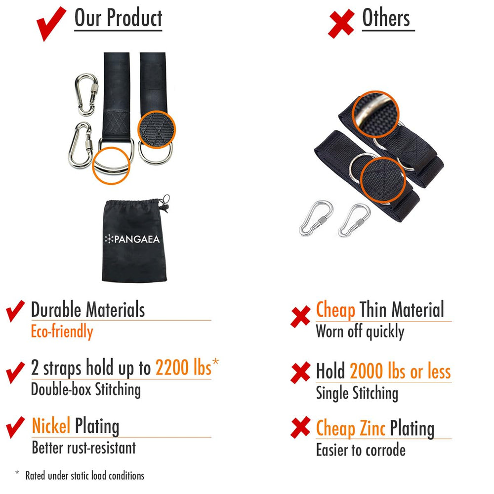 PANGAEA 10FT tree swing straps with carry bag