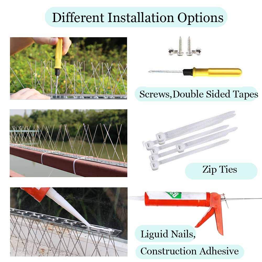 PANGCH Bird Spikes installation example on a fence
