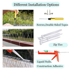 PANGCH Bird Spikes installation example on a fence