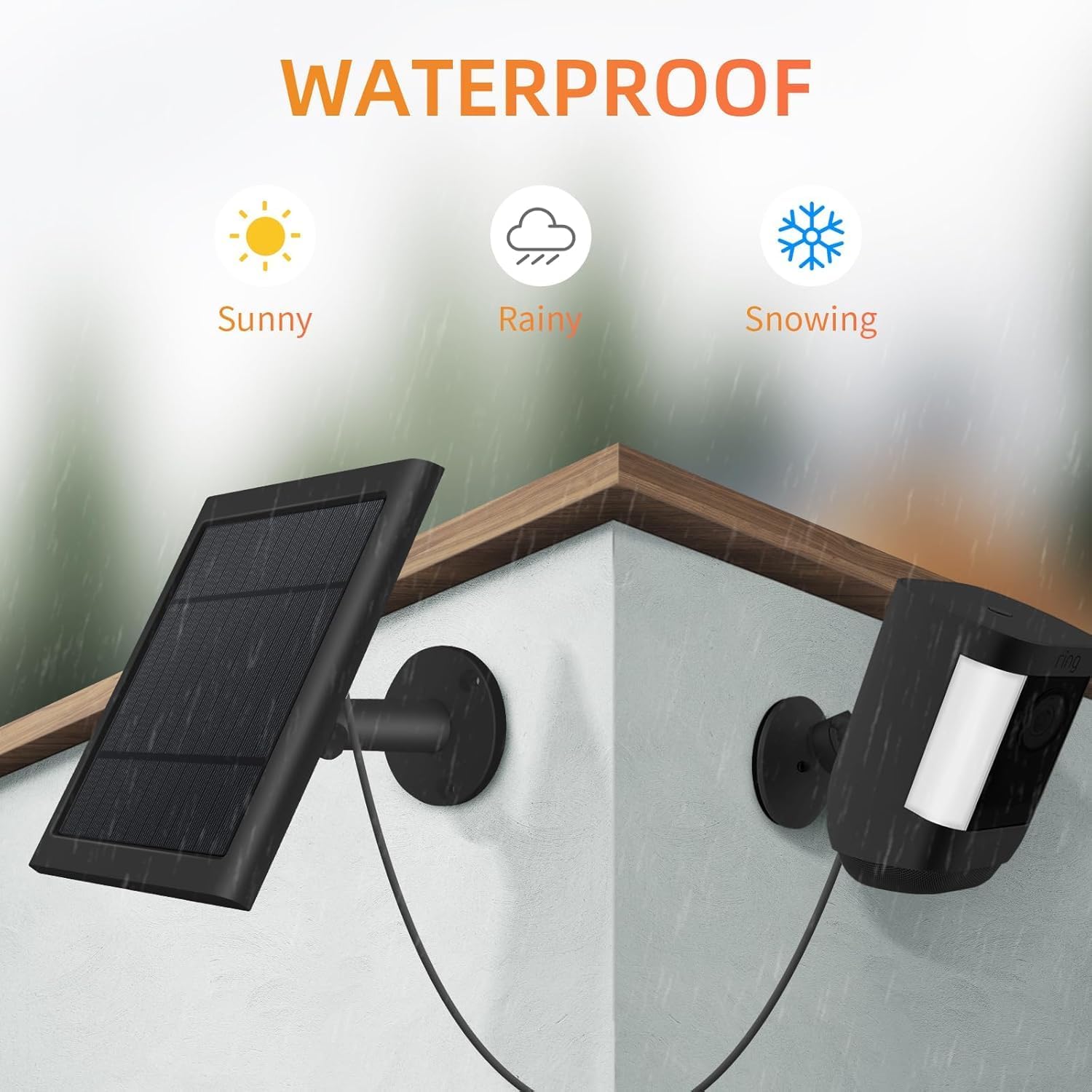 Paodekua Solar Panel with 10ft cable and mounting bracket