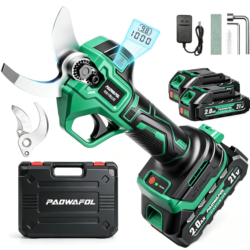 PAOWAFOL Electric Pruning Shears front view with sharp blades