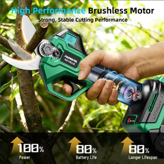 PAOWAFOL Electric Pruning Shears with dual 2.0Ah batteries