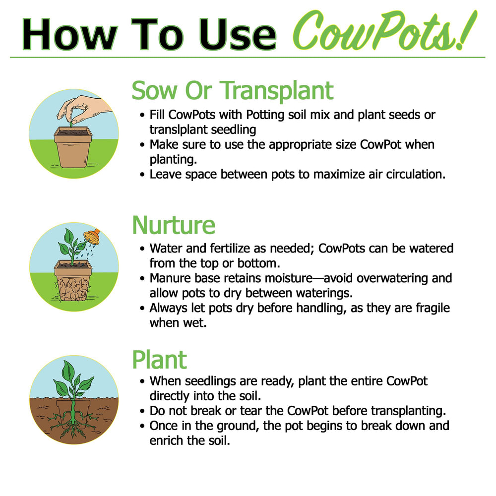 Park Seed CowPots packaging showing eco-friendly features