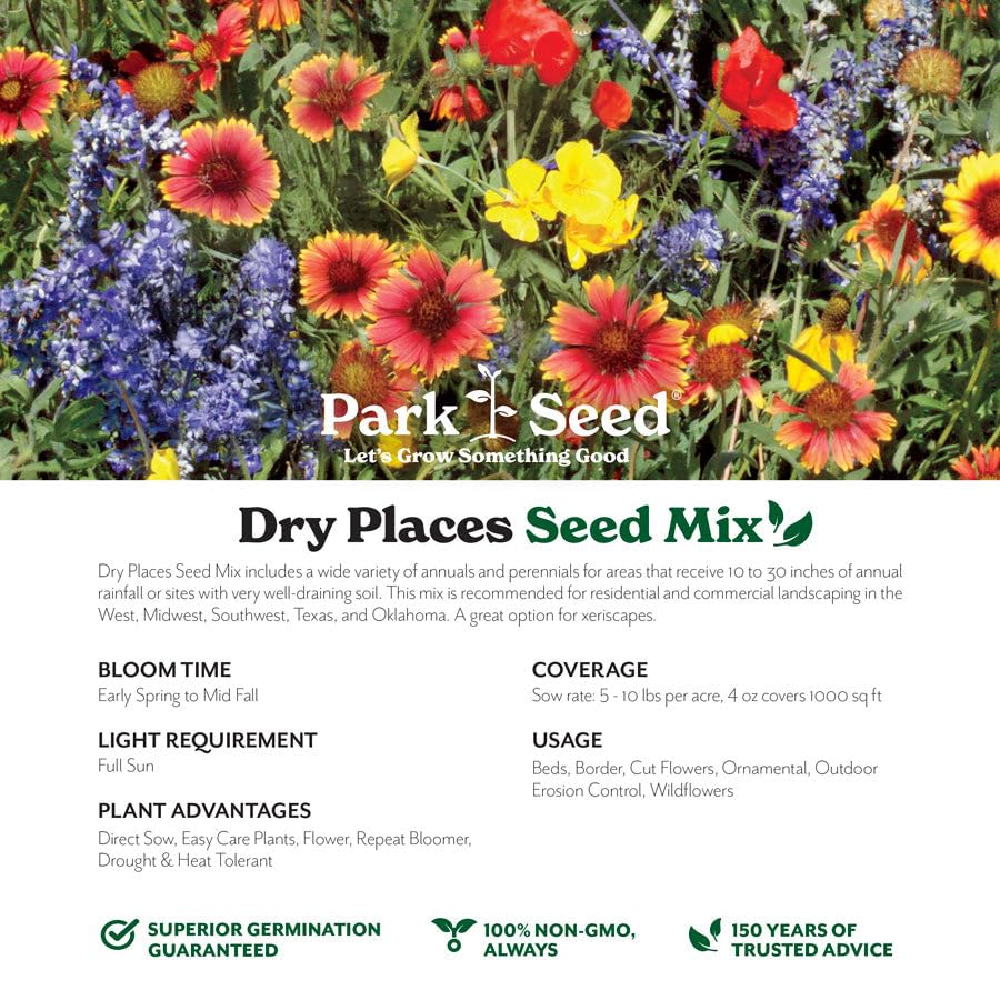 Park Seed Wildflower seeds mix showing vibrant flower varieties
