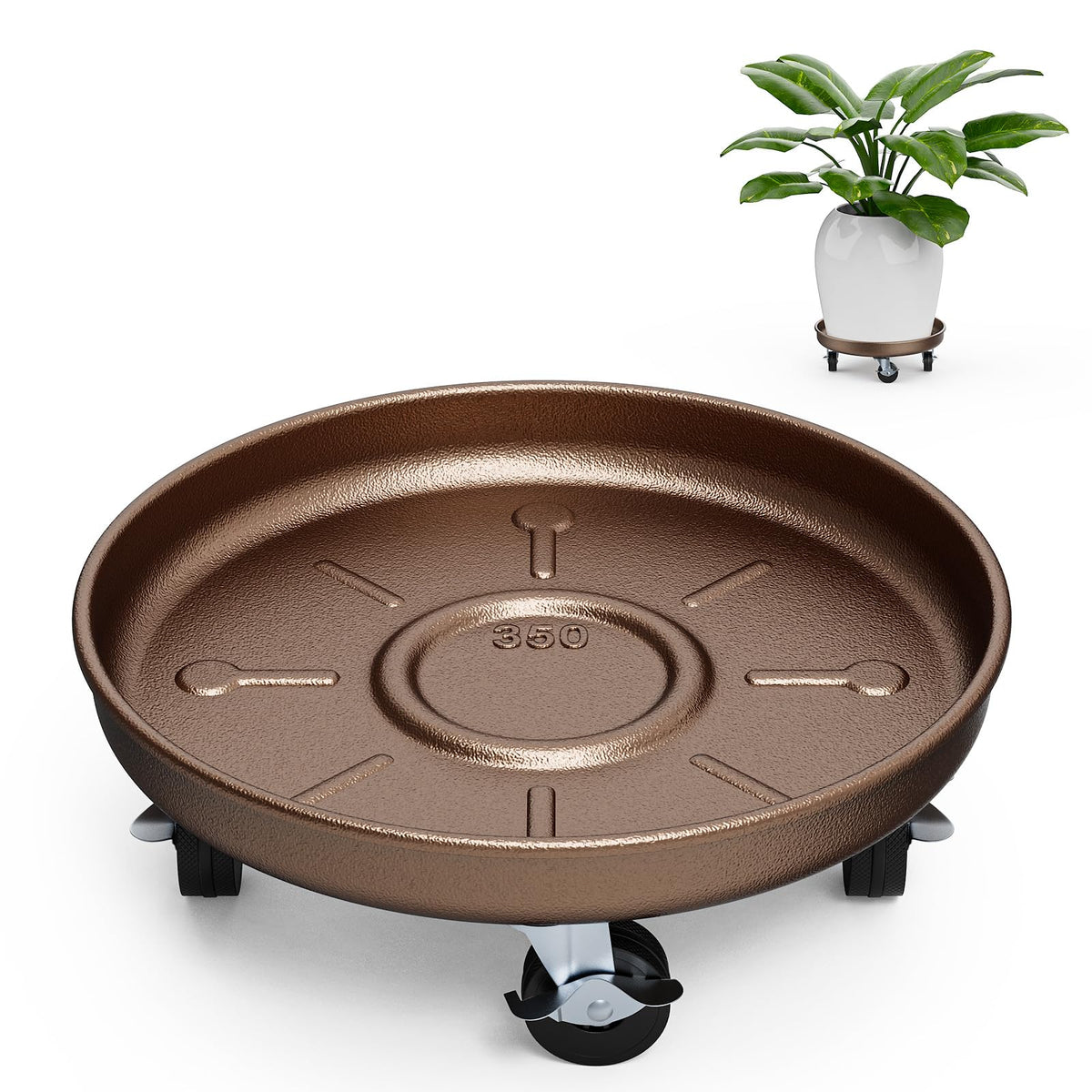 Parsagi 13-inch plant caddy with wheels and deep tray