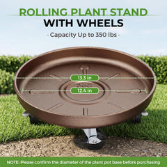 Parsagi metal plant caddy in a garden setting
