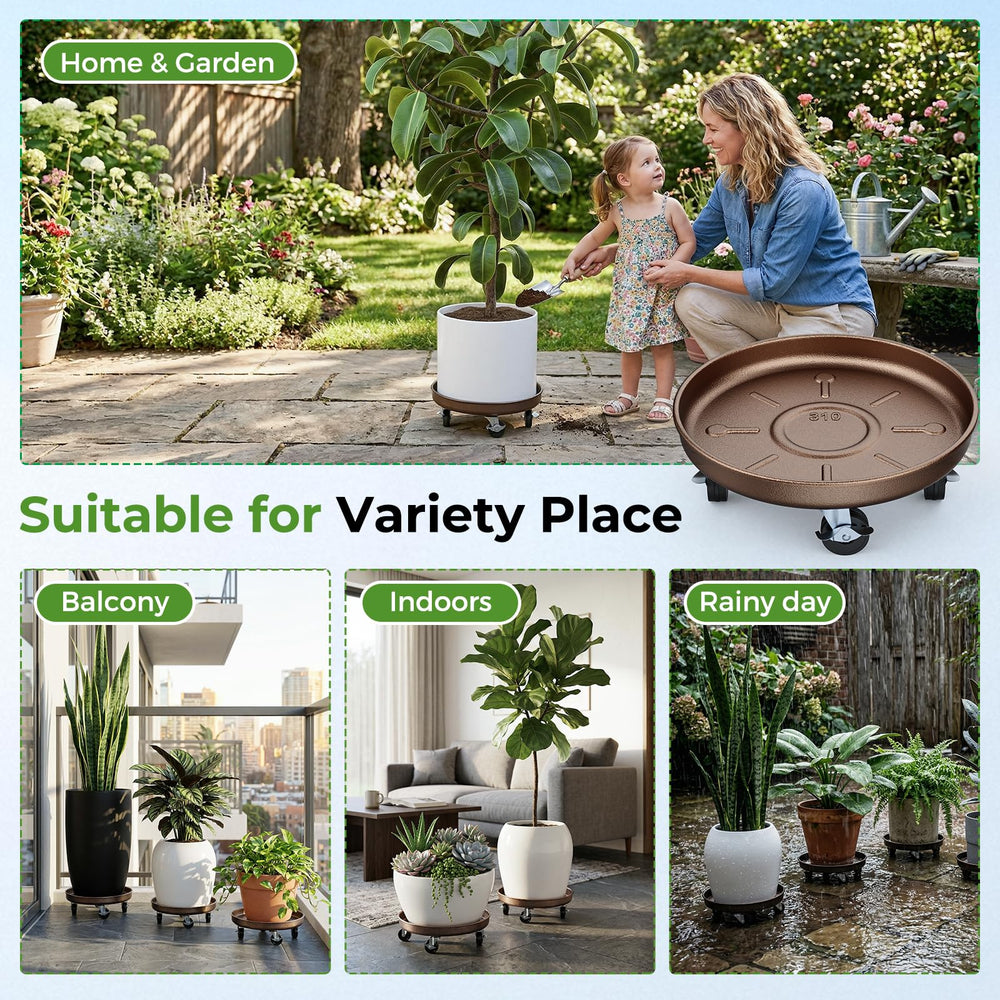 Parsagi Plant Caddy with heavy planters on display