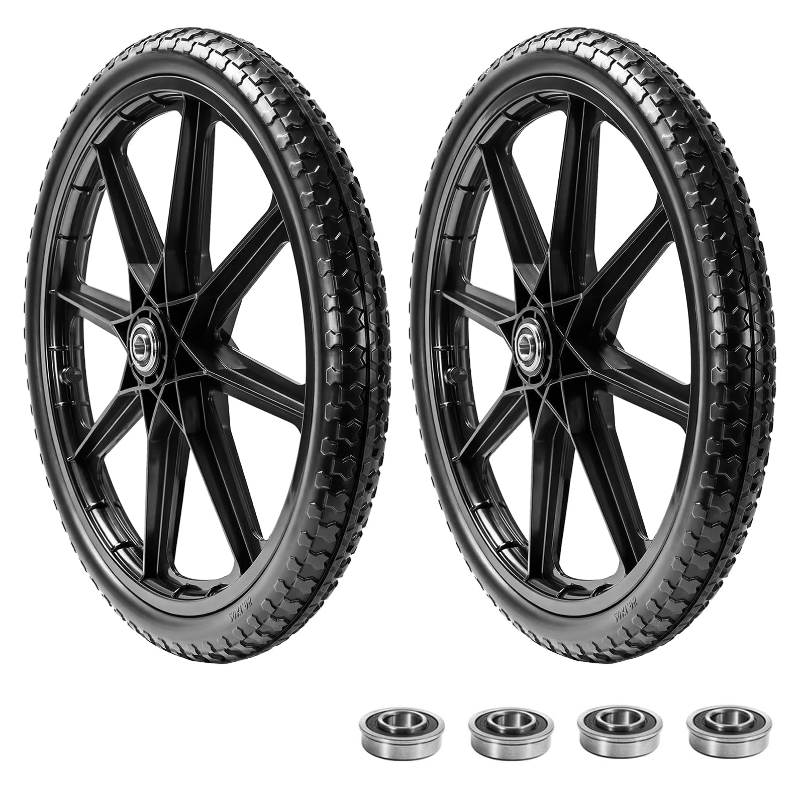 Parts Camp 20-inch flat free tire front view
