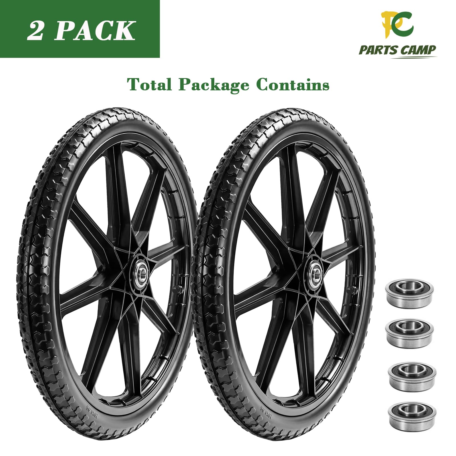 Parts Camp tire in a garden setting