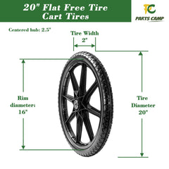 Parts Camp tire side view showing 2-inch width