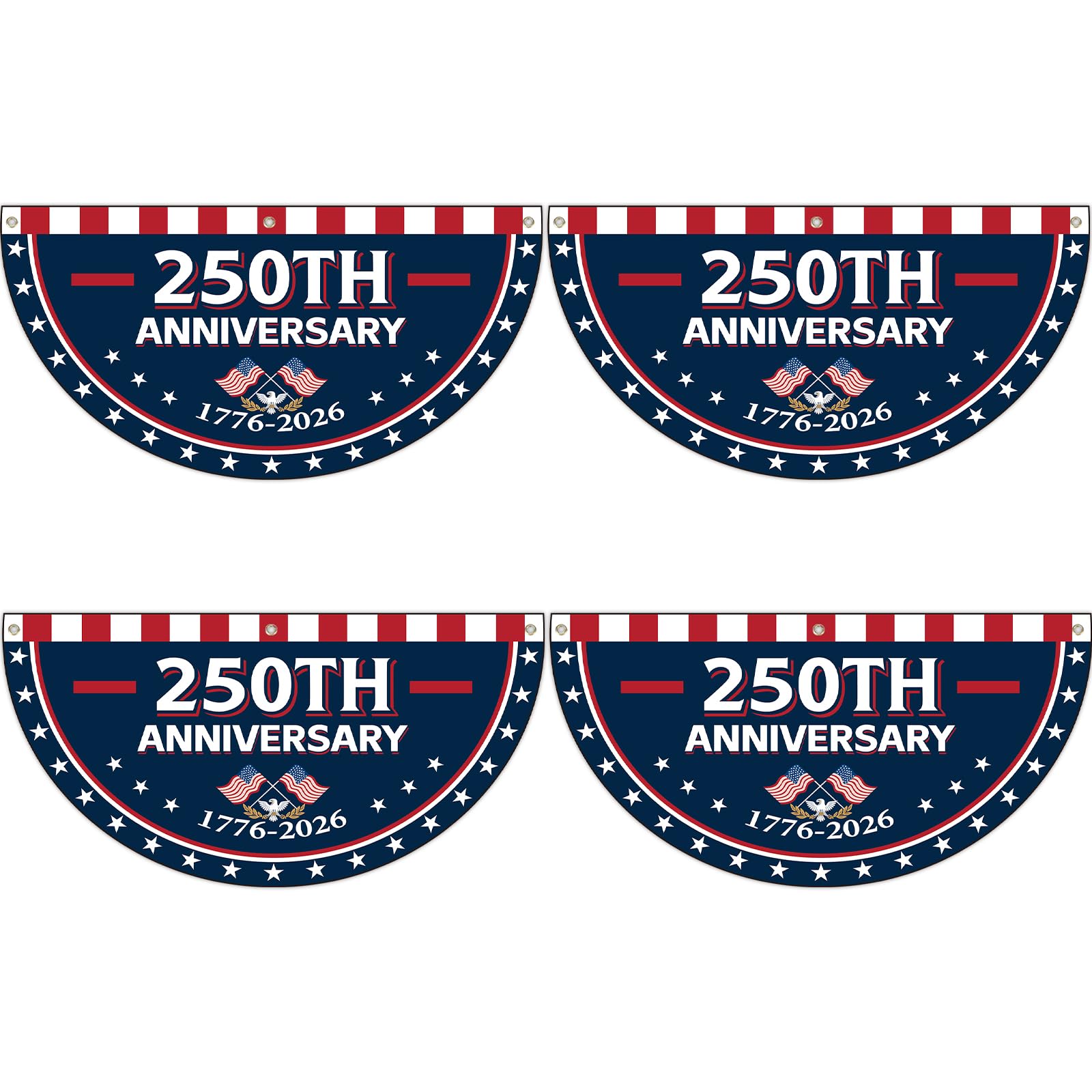 party greeting USA Flag Bunting 250th Anniversary front view
