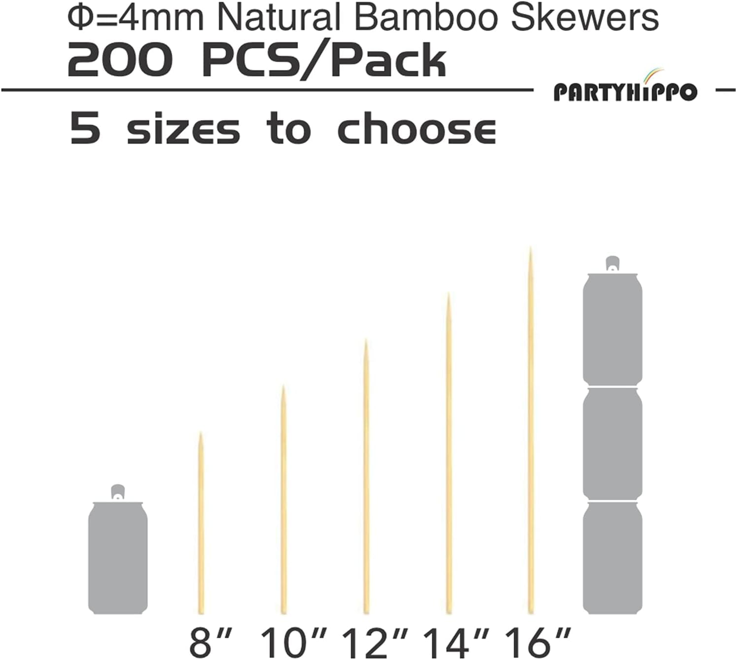 PARTYHIPPO Bamboo Skewers in use at a BBQ