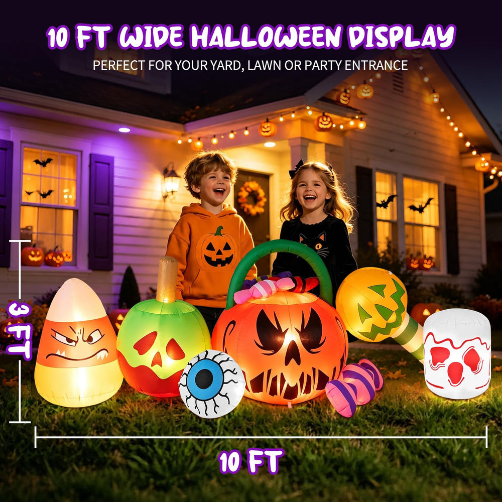 Partyotu 10FT inflatable ghost in garden setting