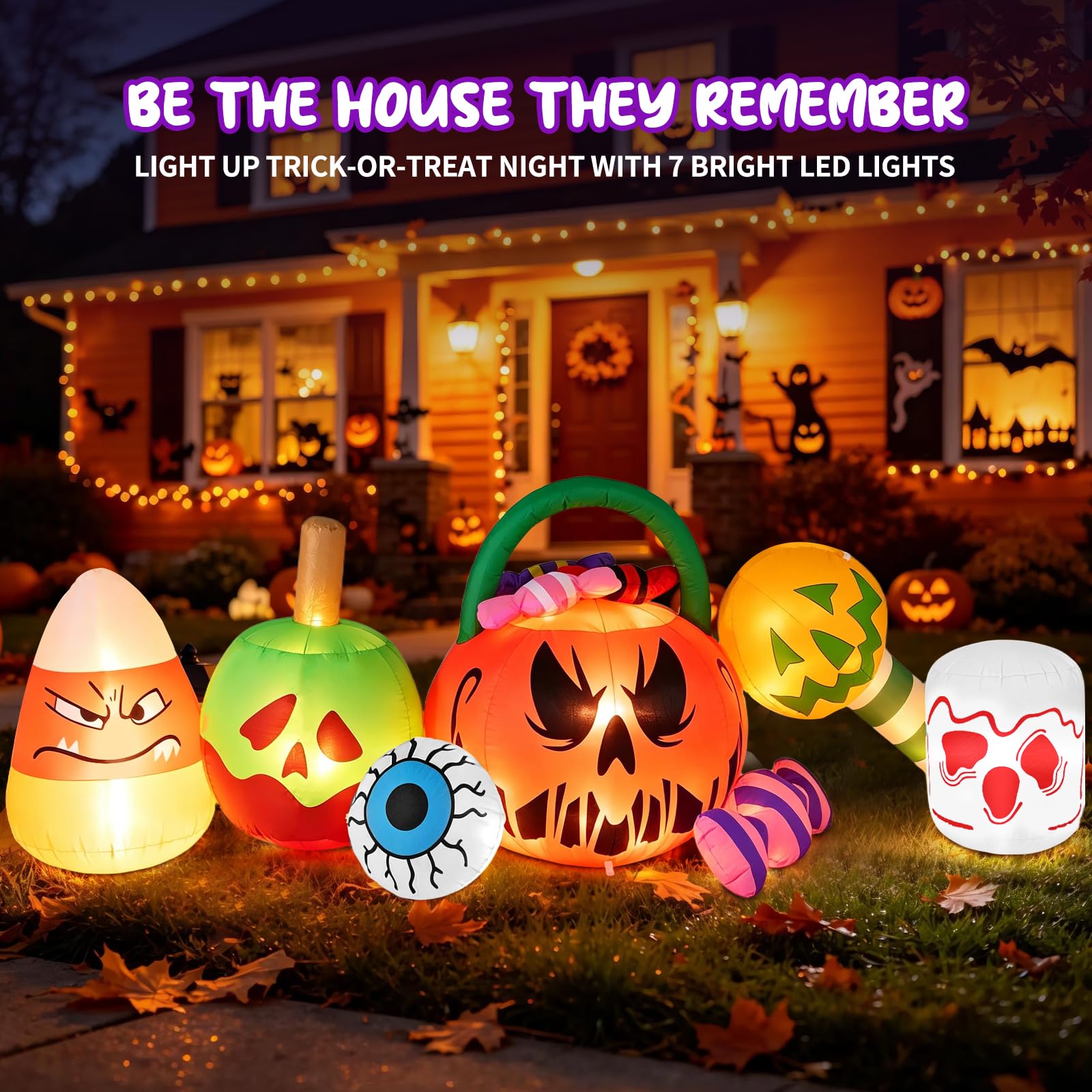 Partyotu Halloween inflatable with candy corn and skull