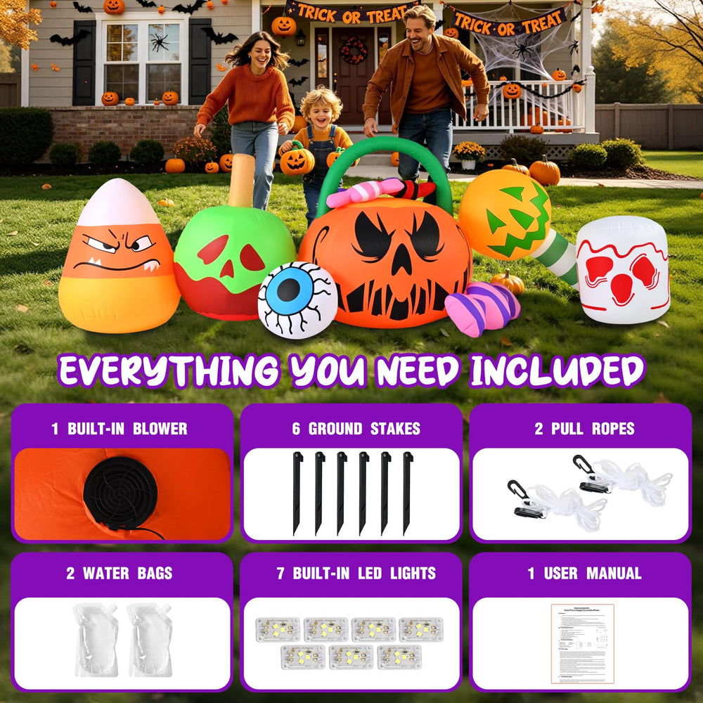 Partyotu inflatable Halloween display setup with accessories