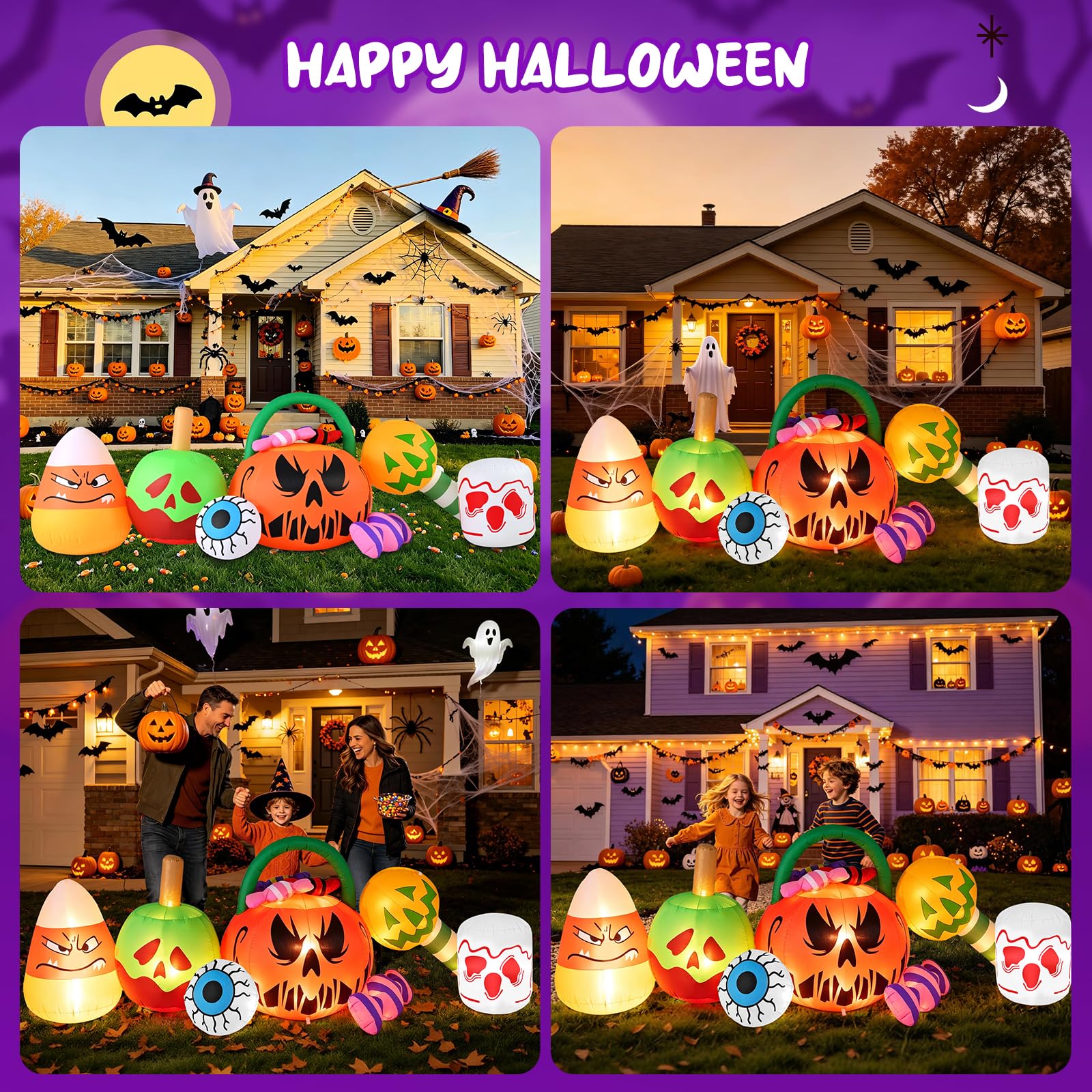 Partyotu inflatable pumpkin ghost combo deflated for storage