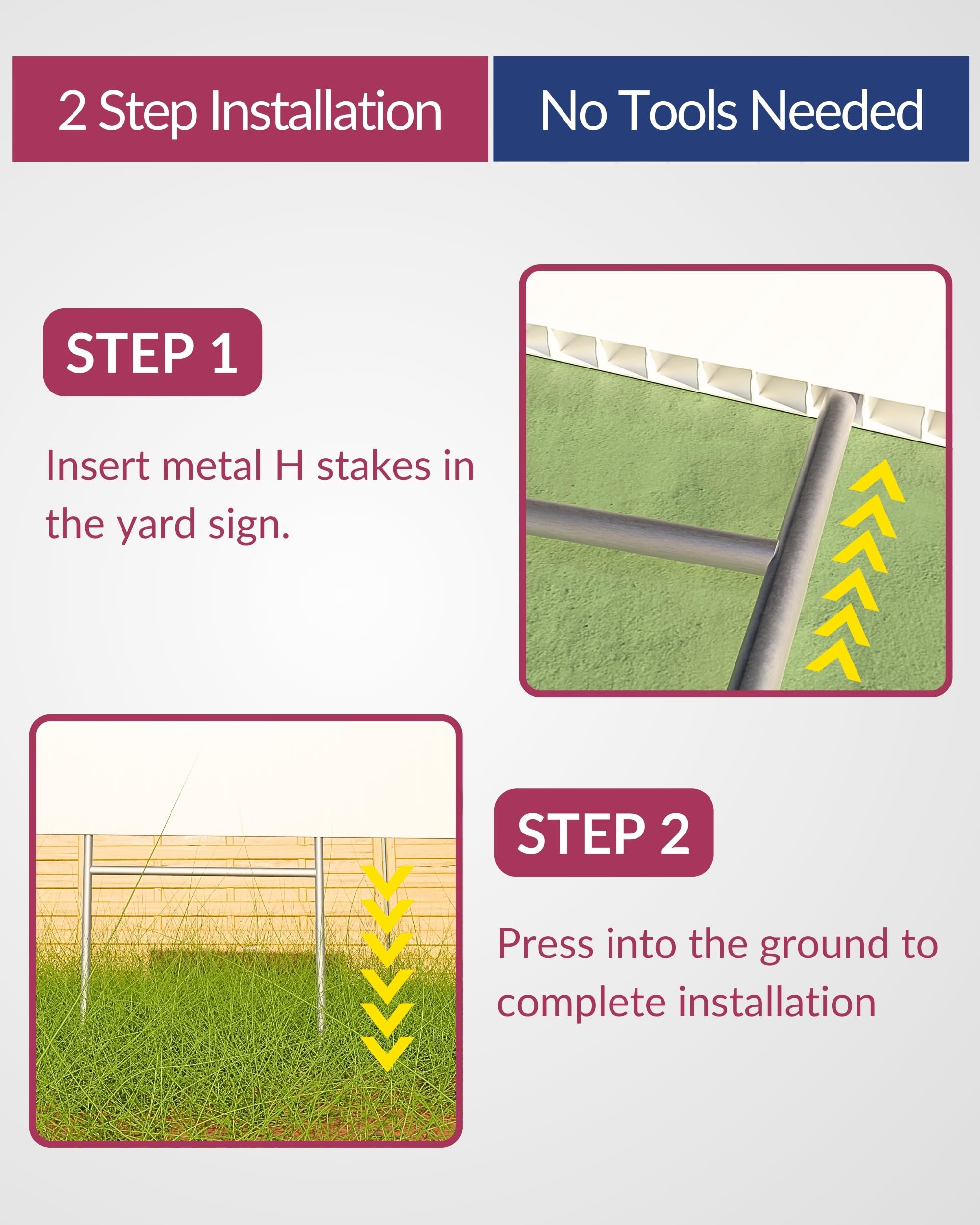 PartyPrints 2-pack waterproof yard signs with metal stakes
