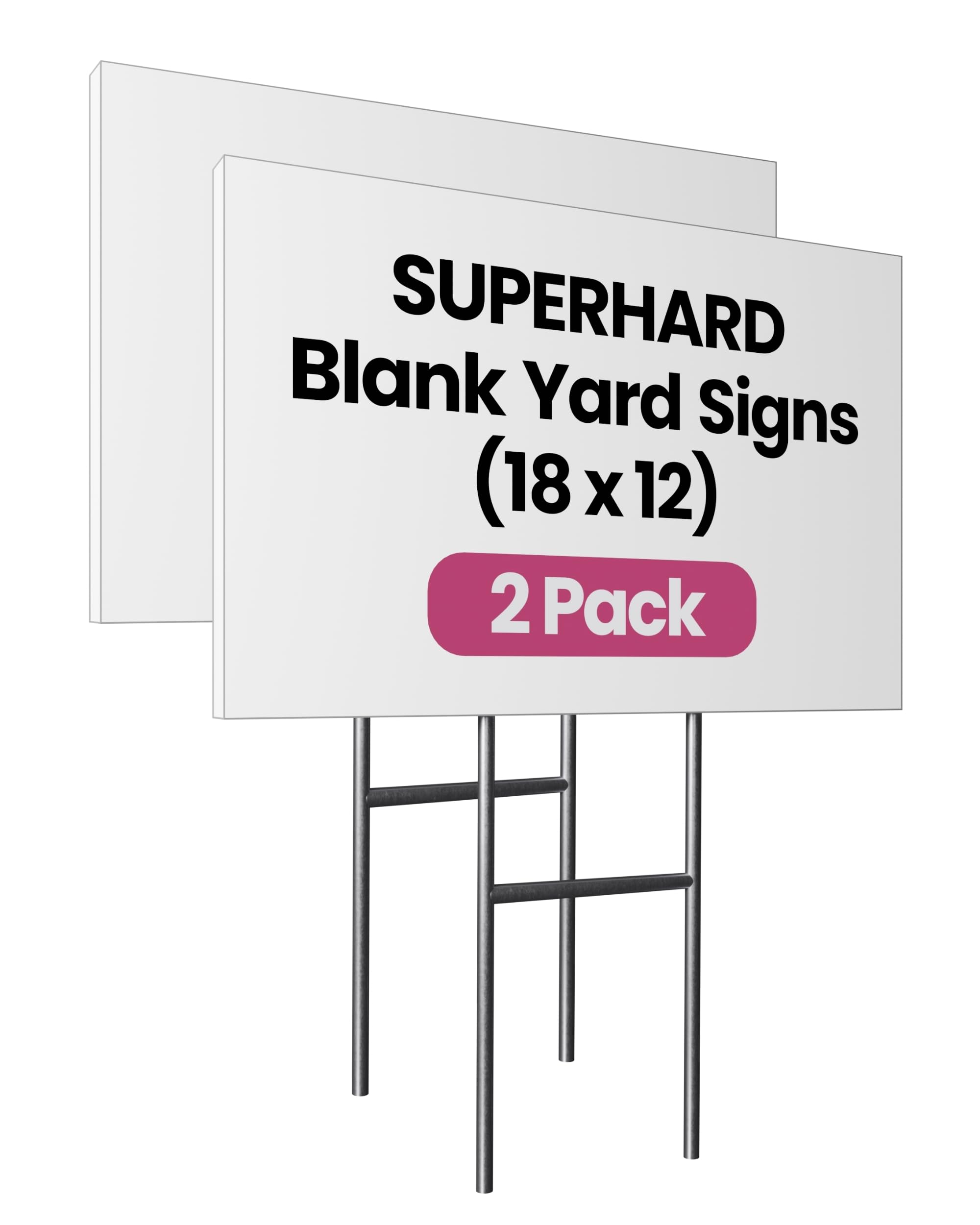 PartyPrints yard sign 18x12 front view with H stake