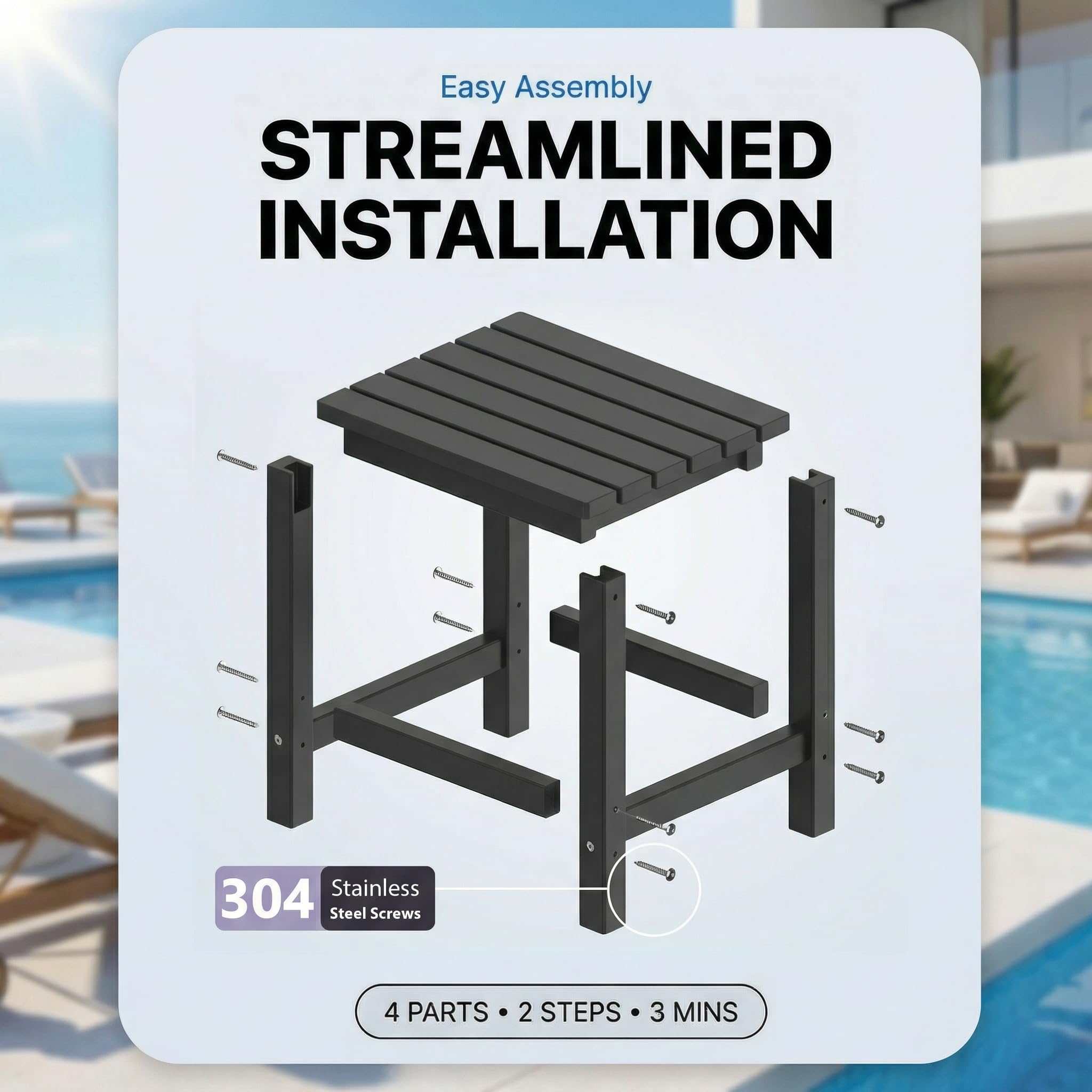 PASAMIC Outdoor Side Table assembly guide