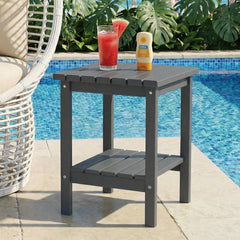 PASAMIC Outdoor Side Table Grey, front view
