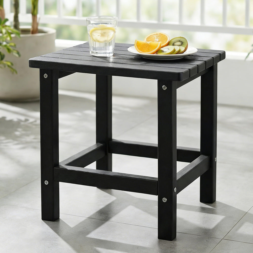 PASAMIC Outdoor Side Table in jet black, front view
