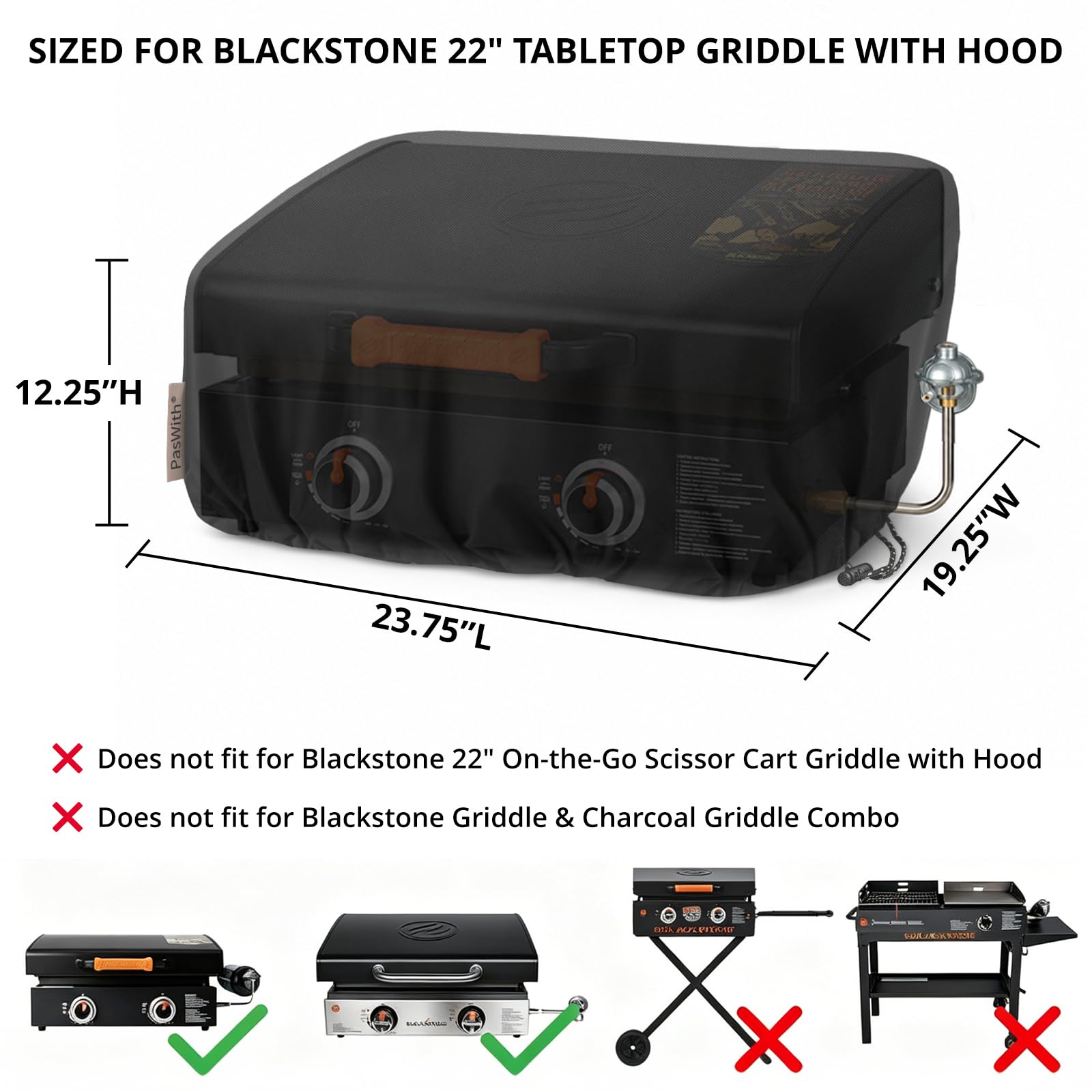 PasWith Griddle Cover showing waterproof feature