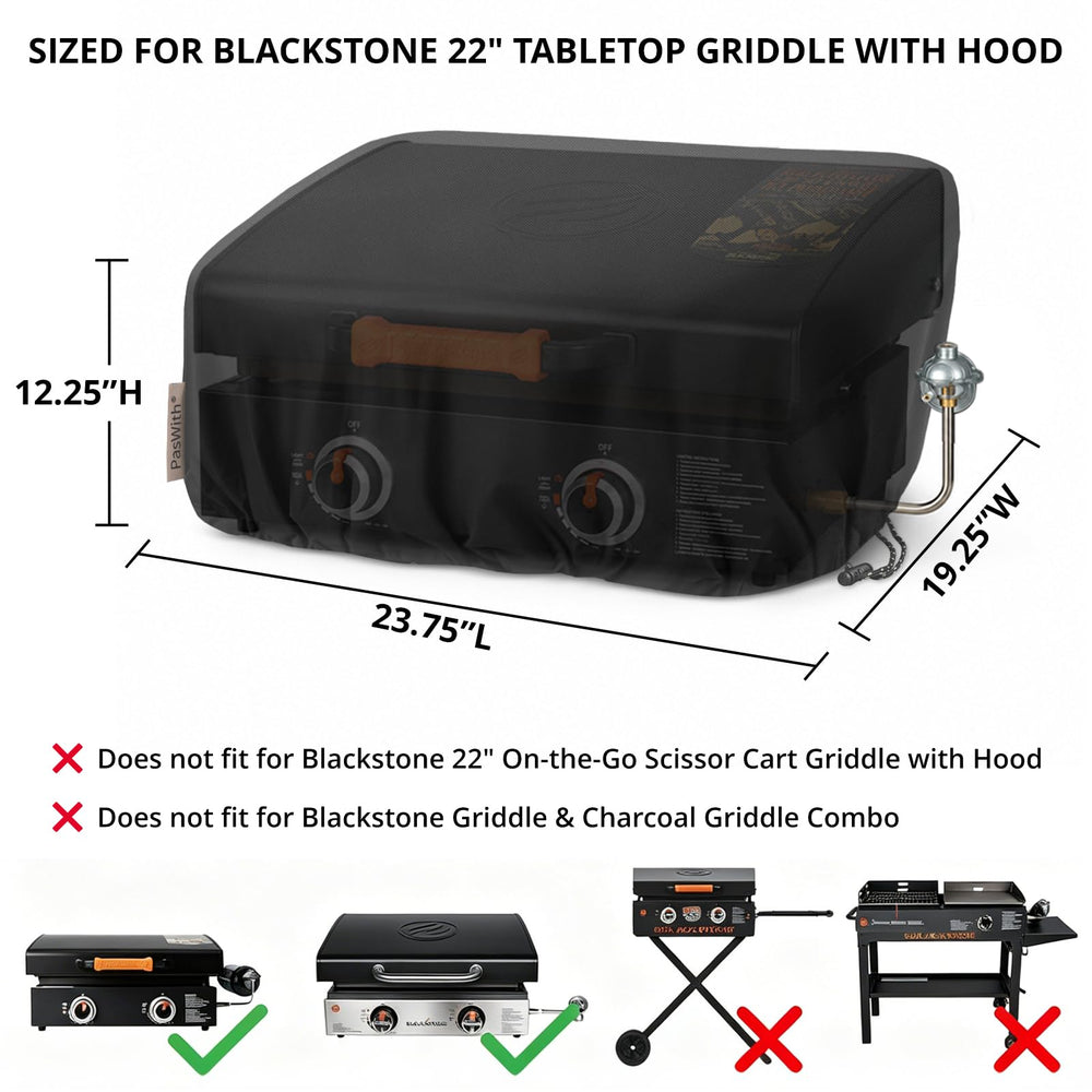 PasWith Griddle Cover showing waterproof feature