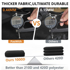 PasWith grill cover on a 2-burner grill