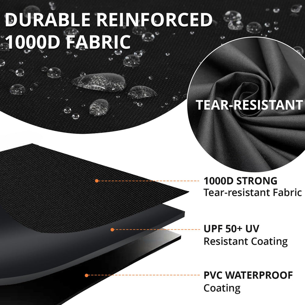 PasWith grill cover showing waterproof seams