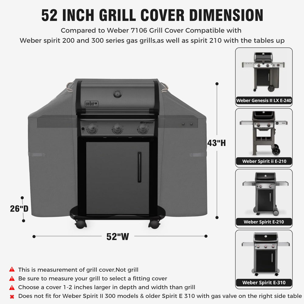 PasWith Grill Cover side view showing adjustable straps