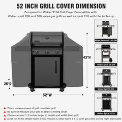 PasWith Grill Cover side view showing adjustable straps